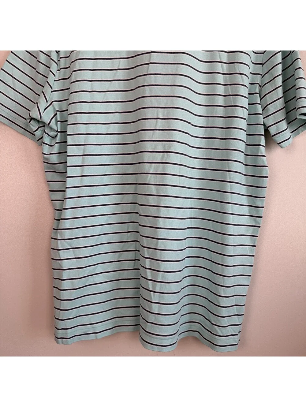 Polo Ralph Lauren Hirt Mens Large Mint Green Navy Blue Striped Purple Pony